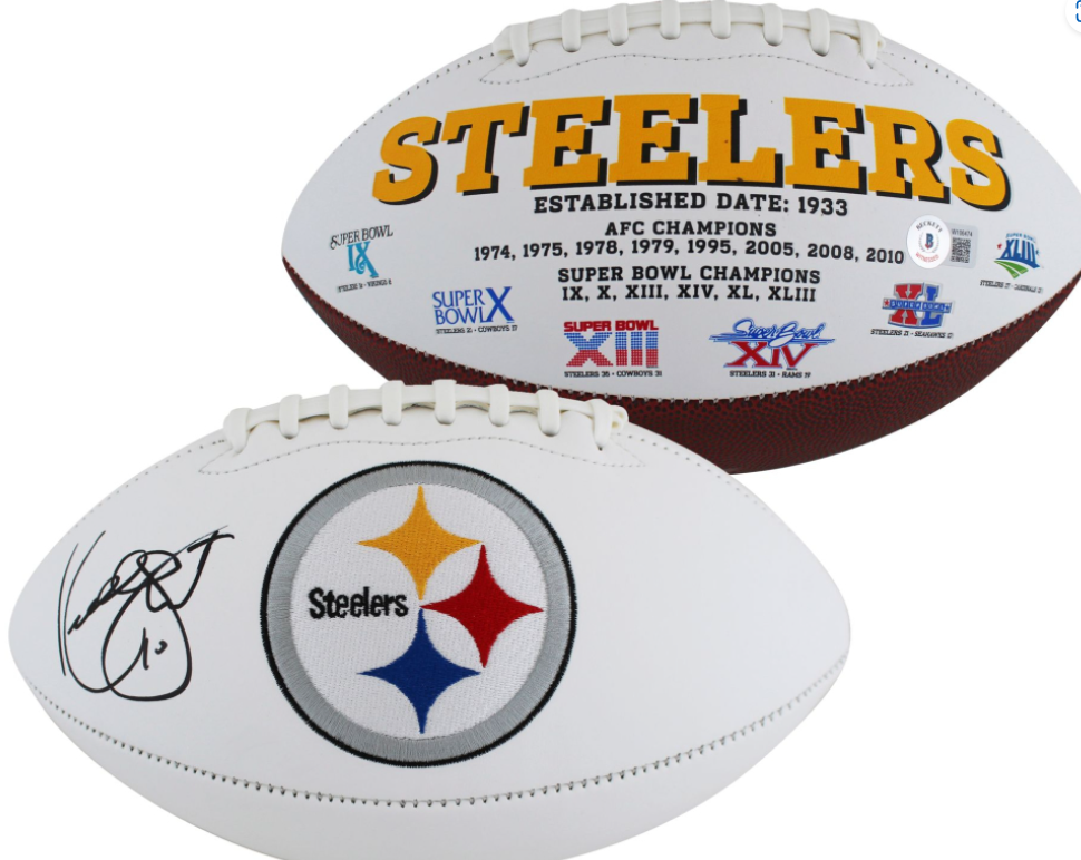 Kordell Stewart Signed Steelers Logo Football