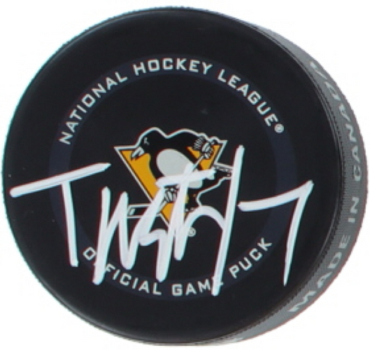 Tristan Jarry Signed Pittsburgh Penguins Logo Hockey Puck