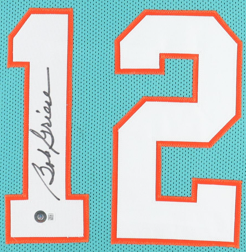 Bob Griese Signed Miami Dolphins Custom Framed Jersey Display