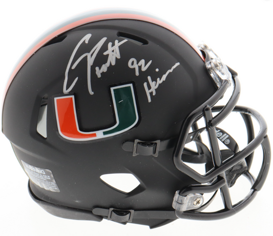 Clinton Portis Signed Miami Hurricanes Mini Helmet