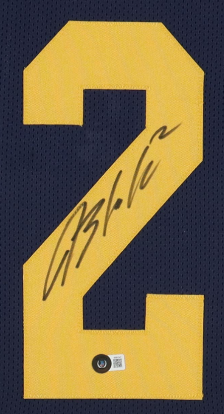 Blake Corum Signed Custom Framed Jersey Display