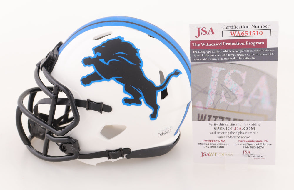 Brock Wright Signed Detroit Lions Mini Helmet