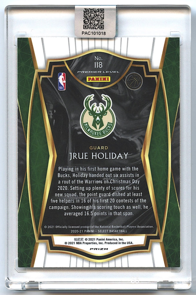 Jrue Holiday Signed Milwaukee Bucks Card