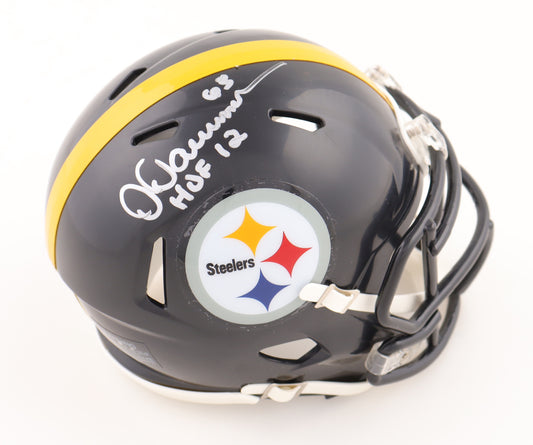 Dermontti Dawson Signed Pittsburgh Steelers Mini Helmet Inscribed "HOF 12"